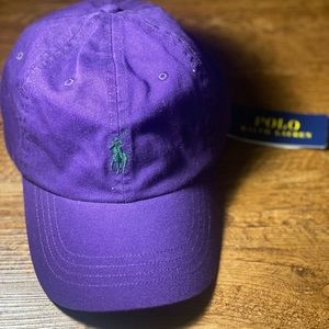 Ralph Lauren Polo, Purple Hat/Green Polo Sign, Adjustable Strap